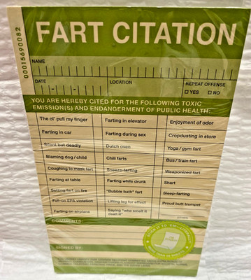 Knock Knock Fart Sticky Citation Pad, Sealed, New, Joke, Gag Gift