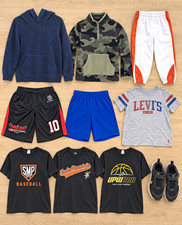 10 Pc Boys Clothing Shoe Bundle Size 5T 6 7 8 Nike Levi’s OshKosh Athletic