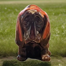 Bassett Hound Cancuck Pottery Drip Glaze Coin Bank Souvenir Ft Frances CA Vtg 