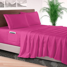 4-Piece Bed Sheet Set - Luxury Bedding 1500 Premium Hotel Quality Microfiber, Al