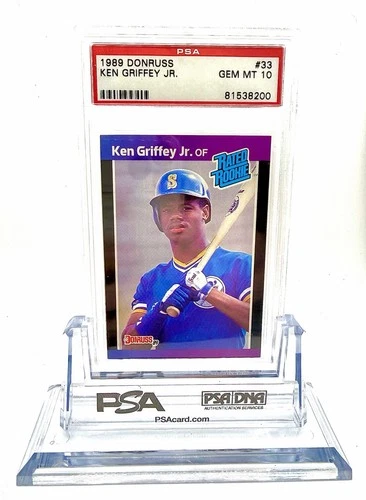 1989 Donruss Ken Griffey Jr RC #33, PSA 10 GEM - Centered-Crisp Edges.