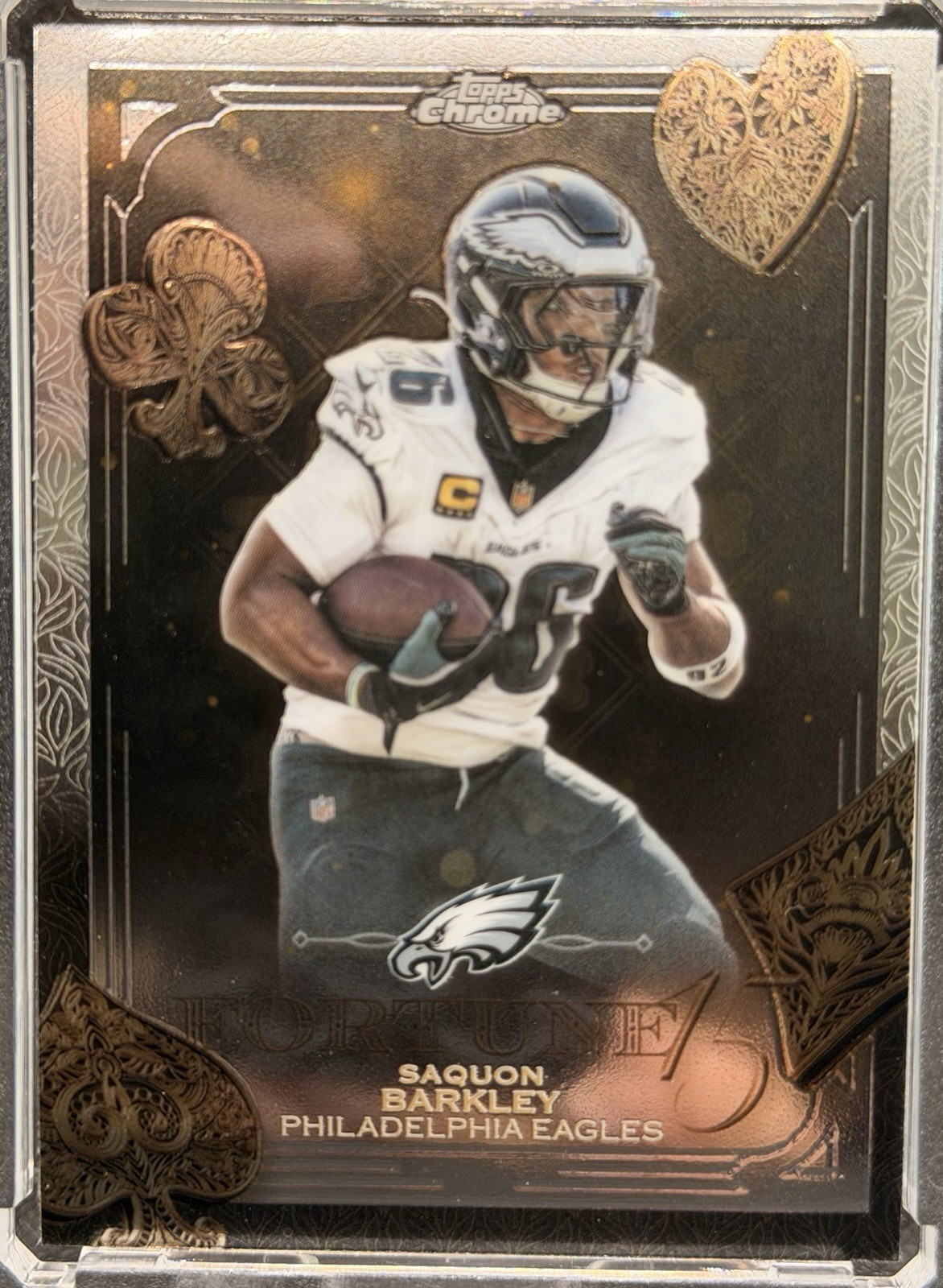 2025 Topps Chrome Saquon Barkley #F15-3 Fortune 15 Refractor - Eagles