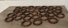 Wooden Curtain Rings with Clips 2.5 Inch Exterior 1.75 Inch Interior Pack of 28