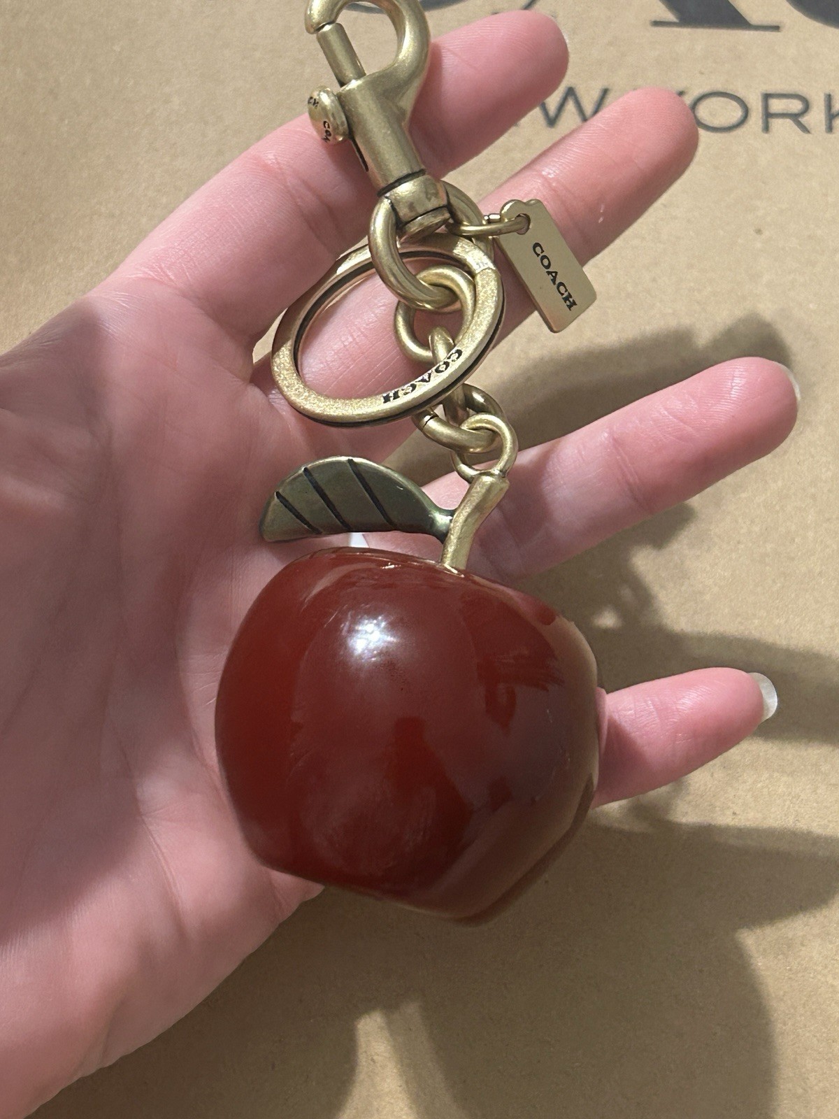 Coach Resin Apple Bag Charm Brass Red Multi CY399 Key… - Gem