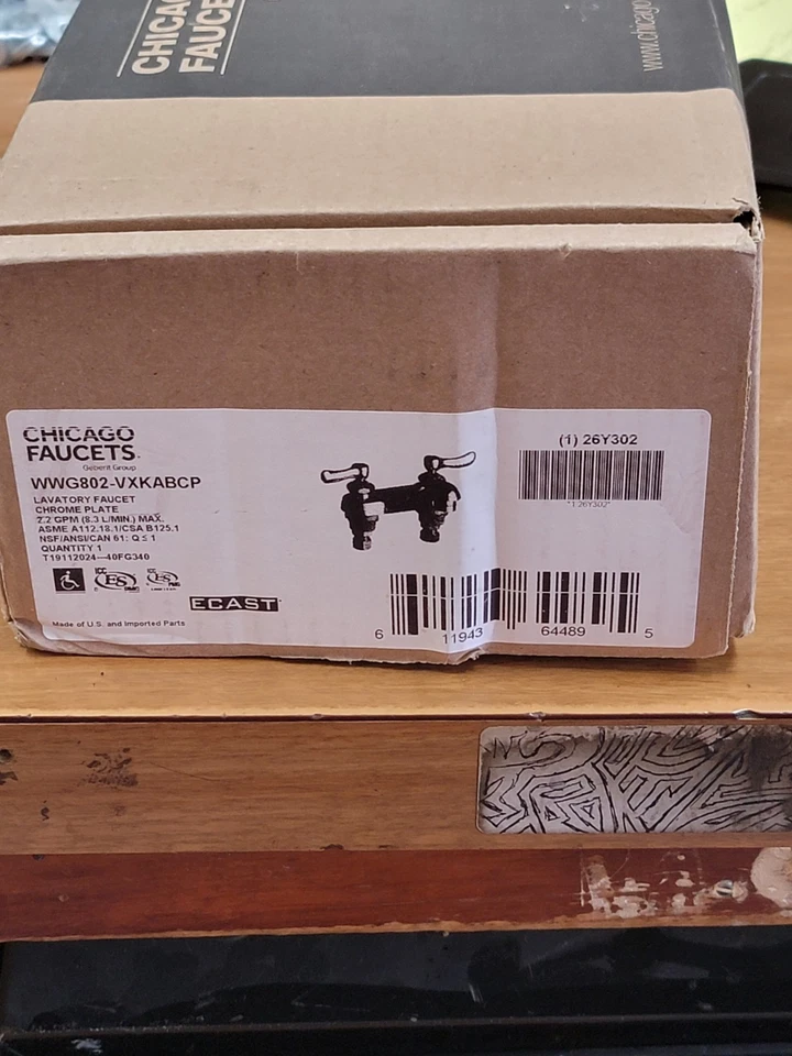 CHICAGO FAUCETS 802-VXKABCP Low Arc,Chrome,Chicago Faucets,802 26Y302 - Image 2 of 4