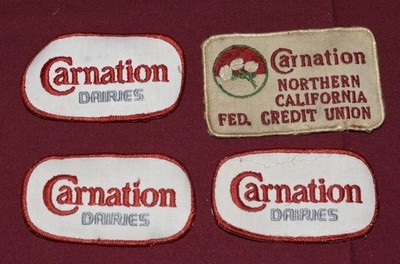 Lot of 4 Carnation Dairies Dairy Milk Farm Uniform Patches 1970s California