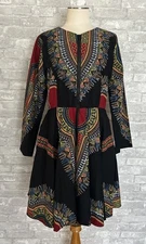 Ray Darten NWT Omidan Dashiki African Print Jacket Dress Multi-Color Sz L Lined