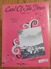 Carol of the Drum Little Drummer Boy Christmas Piano Sheet Music Simplified Easy