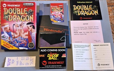 DOUBLE DRAGON Nintendo NES Tradewest 1988 Game, Sleeve, Box, Manual, Used Tested