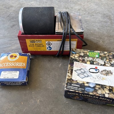 Chicago Electric Power Tools 3 LB Rotary Rock Tumbler With Extra great condition