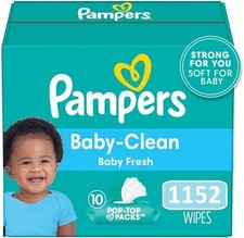 Pampers, Complete Clean Baby Wipes, Baby Fresh Scent,- 1152 Wipes 