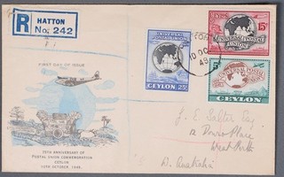 MayfairStamps Ceylon FDC 1949 Universal Postal Union Anniversary Combo First Day