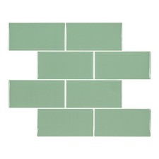 Green Subway Peel Stick Mosaic Wall Tile 2.76 Sqft / pack