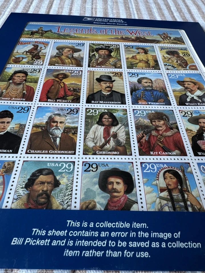 USPS Stamps Recalled LEGENDS OF THE WEST w/RECALL Letter Unopened! - Image 2 of 4