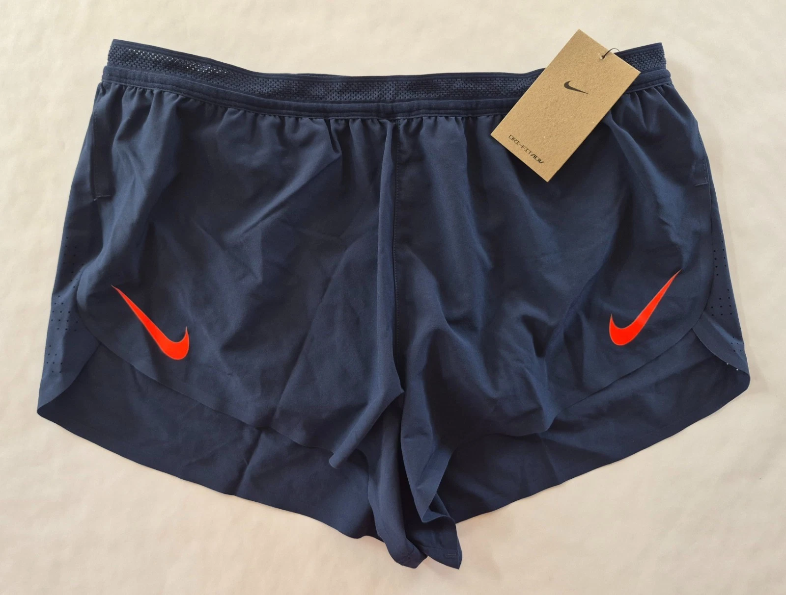 Nike Men's L XL Dri Fit ADV Aeroswift 2" Blue Racing Shorts Running FN3349-451