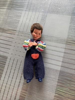 Puppe Biegepuppe Sammlerstück Von Caco, Unikat Junge In Latzhose, 1960/1970Er