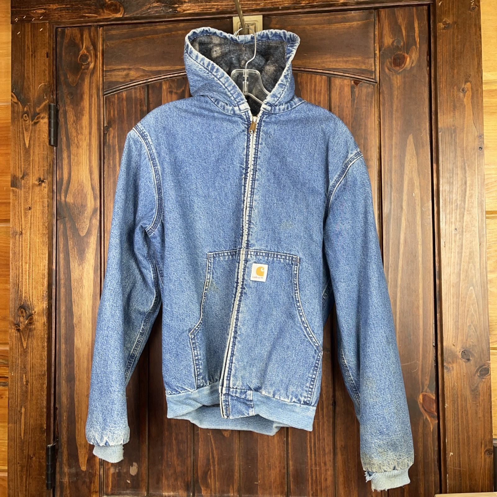 VTG Carhartt Jacket  XL Denim Blanket Lined 90s USA Made JB698 ASAP Rocky