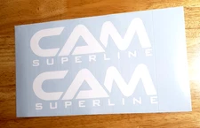 Cam Superline Trailer Decals Stickers (2) 18” Gloss White FAST USA