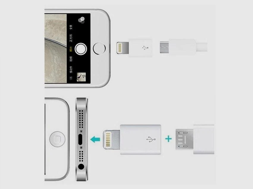 5PCS Micro USB to 8Pin Data Cable Adapter android to iPhone Converter For iPhone - Image 3 of 3