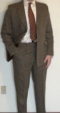 Vintage Savile Row Tweed Two Piece Suit - Mens 40Rx34W - 1983 - Redmayne