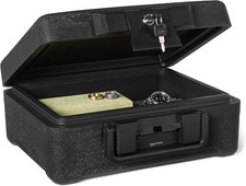 Amazon Basics Fireproof Waterproof Document Safe Box Key Lock 6.2L Black