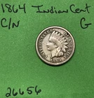 1864 Indian Head Cent / Penny 1c Good Copper-Nickel