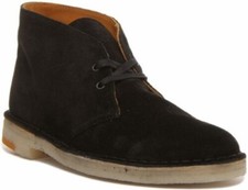 CLARKS ORIGINALS Scarponcini Uomo Camoscio Chukka Nero Arancione Misura UK 7 -