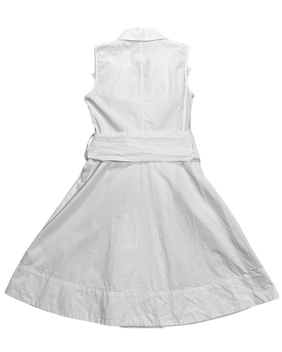 MM6 メゾンマルジェラ レディース ミニドレス ホワイト MM6 Maison Margiela White Cotton Lapel Fit and Flare