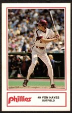 Von Hayes Philadelphia Phillies Card #2 Cigna ~ Police Dept Sportsmedia 1985