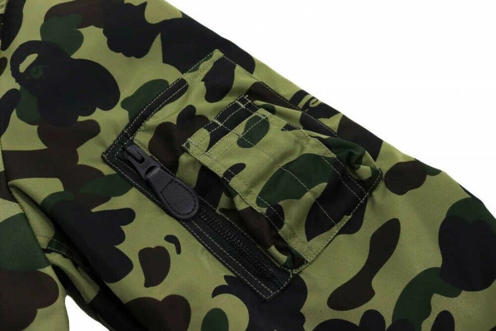 A BATHING APE Men's Nylon Twill Fabric MA-1 Jacket 1ST CAMO Pattern From  Japan