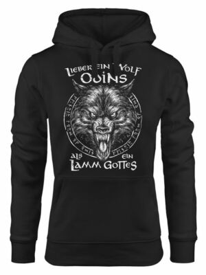 Hoodie women saying Better a wolf of Odin than a lamb of God Vikings