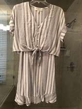 NWOT Anthropologie Cloth & Stone Dress & Top Size S Retail $128 Grey & White
