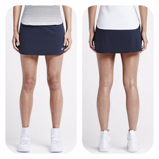 Nike Dri-Fit Women's Navy Blue Flat Front Pull On Pure Tennis Skirt Skort Size L | eBay
