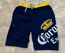 Corona Extra Swimtrunks Board Shorts Mens 34 Waist Blue Yellow