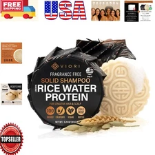 Organic Rice Water Shampoo Bar - Revitalize Hair Naturally, Unscented & Compact