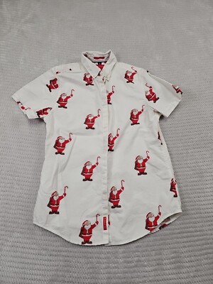 Denim & Flowers Ricky Singh Shirt Mens Small Santa Claus Button Down 