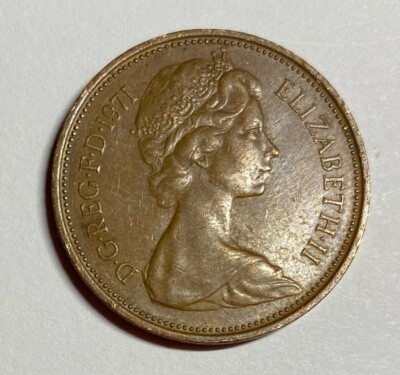 Rare 1971 D.G.REG. 1971 Queen Elizabeth II New Pence 2 coin | eBay