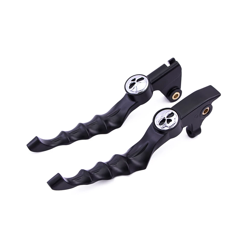 Пара хромированных рычагов сцепления тормоза черепа для Yamaha V-Star 650 1100 на заказ 1999-2009 - Изображение 2 из 4