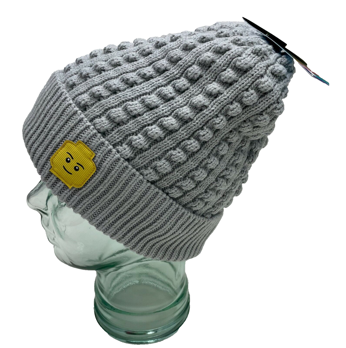Unisex Adult Lego X Minifigure Patch Beanie Hat Knit Gray Target