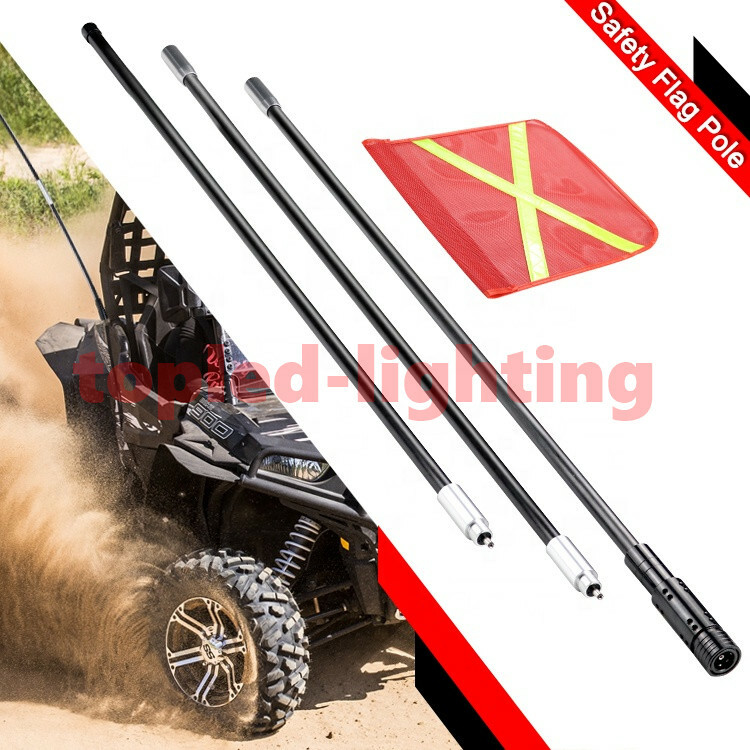 Antenne Fouet Avec Drapeau Réfléchissant - Pour Quad, Motocross, Vélo - Sécurité Et Visibilité - Marque Vision Safe