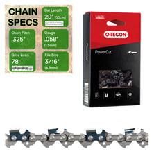 20" OREGON 21LPX078 Chainsaw Chain .325" .058" 1.5mm 21LPX078E 21LPX078X