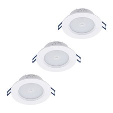 Litecraft Jeune Recessed Downlight Spotlight With PIR Sensor in White - 3 Pack  