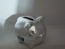 Spardose Silber Schwein Kinder-Spardose Kinder-Sparbüchse Ferkel