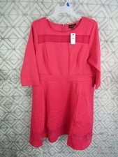 New Lane Bryant Dress Size 26 28 Pink Long Sleeve Back Zipper Mesh Party 