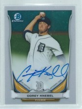COREY KNEBEL 2014 BOWMAN CHROME ON CARD AUTO PROSPECT