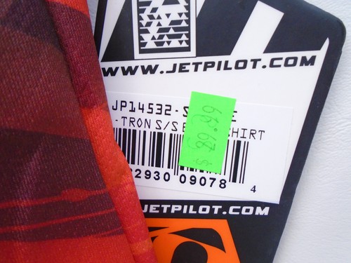 JET PILOT JP14532-S-FIRE MENS RASH GUARD BOARD SHIRT BLACK / RED SIZE SMALL - Picture 5 of 7