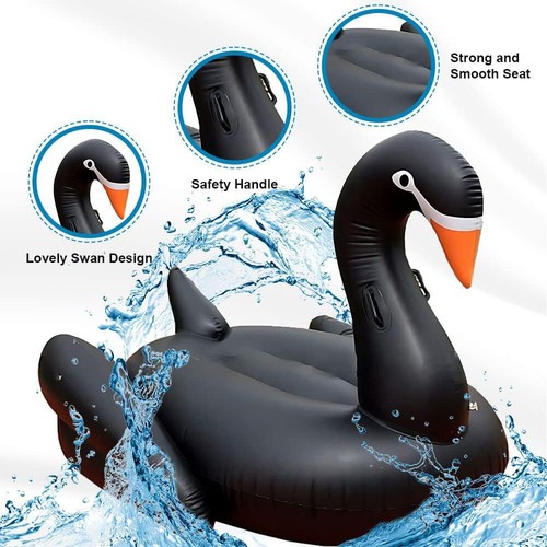 Schwarzer Schwan Schwimmschwimmer aufblasbar Poolfloß Schwimmer Schwimmringe für Erwachsene Kinder - Bild 3 von 4