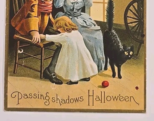 Cartolina antica Halloween 1911, serie 140, funghi vedi strega, rara - Foto 3 di 6