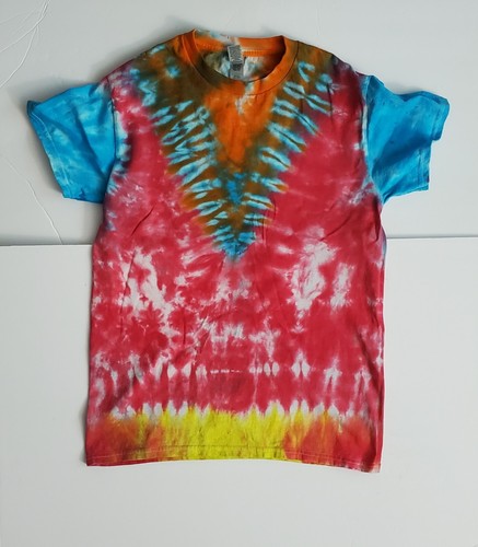 Handmade In UK Tie Dye T-Shirt. Psychedelic V Unisex Small - Picture 2 of 2