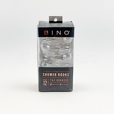 Bino Shower Curtain 12Pcs Hooks Rings Crystal Rhinestones Hooks for Bathroom